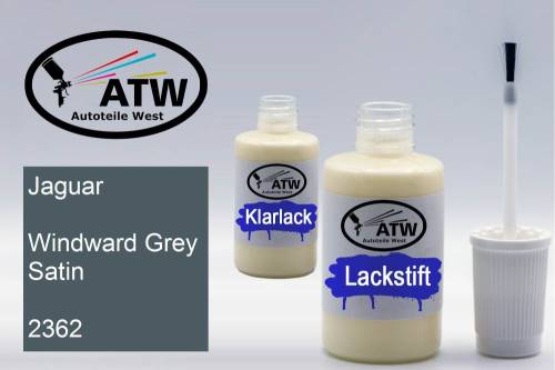 Jaguar, Windward Grey Satin, 2362: 20ml Lackstift + 20ml Klarlack - Set, von ATW Autoteile West.